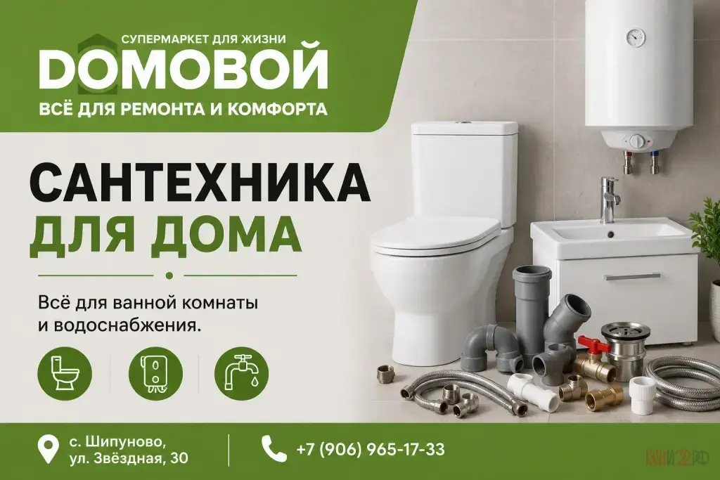 Сантехника в супермаркете Домовой, Шипуново